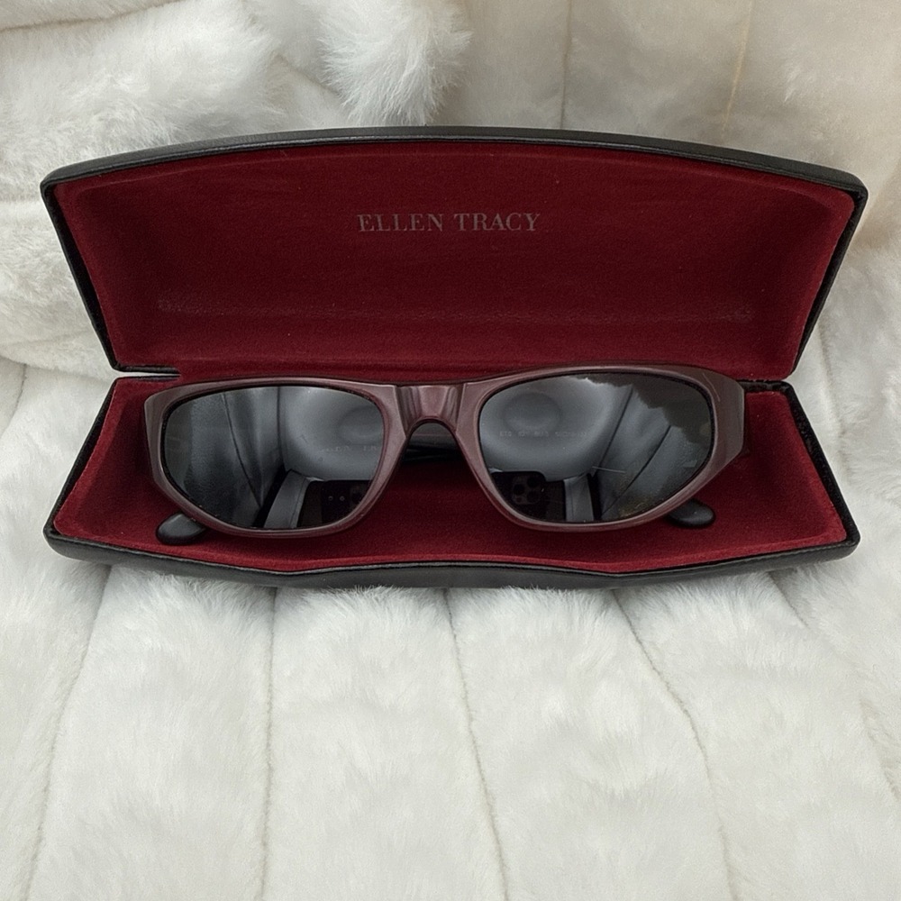 ELLEN TRACY ETS 621 BLU-3 PLUM SEXY CAT-EYE AUTHENTIC DESIGNER SUNGLASSES & CASE